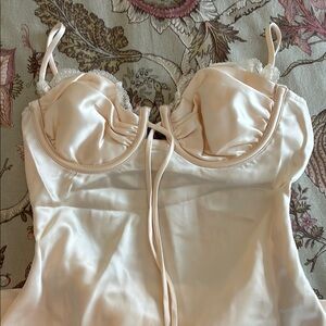 New! Princess Polly Cream Chemise with Delicate Lace, size 4
